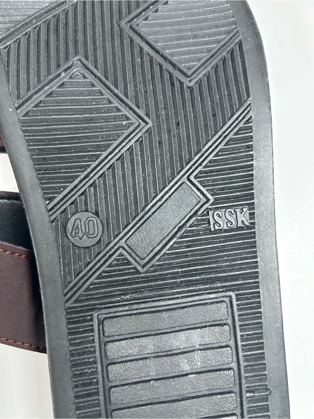 Brown Three-Strap Slide Sandals Size EU 40 (US Men's 7.5)